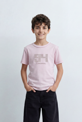 Boy's Tomato Store Graphic T-Shirt Textured 94 Front Artwork Classic Crew Neck Short Sleeves