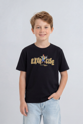 Boy's Tomato Store Graphic Tee Exercise Typography Print Cartoon Character Artwork