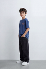 Boy’s Tomato Store Oversized T-Shirt Large Back Graphic Print, Hand Drawn Typography