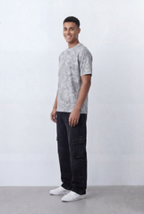 Men’s Tomato Store Washed T-Shirt All Over Cloud Wash Effect Clean Minimal Design