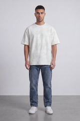 Men’s Tomato Store Trace Fade T-Shirt With Tonal Distressed Scratch Texture Allover Placement Soft Washed Surface Oversized