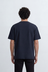 Men’s Tomato Store Shadow Ripple T-Shirt Fine Wave Texture Across The Body Plain Front Oversized Street Shape
