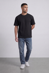 Men’s Tomato Store Ghost Emblem T-Shirt Tonal Raised Symbol Motifs Spread Across A Fine Ripple Surface Relaxed Fit