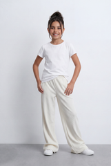 Girl's Tomato Store Ribbed Knit Sweatpants Relaxed Fit Casual Comfortable Soft Elastic Waist
