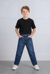 Boy's Tomato Store Boyfriend Denim Pants Mid Rise Flow Washed Vintage Finish