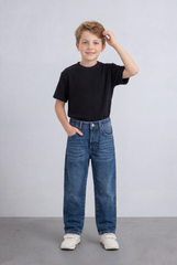 Boy's Tomato Store Boyfriend Denim Pants Mid Rise Flow Washed Vintage Finish