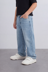 Boy's Tomato Store Boyfriend Denim Pants Mid Rise Flow Washed Vintage Finish