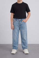 Boy's Tomato Store Boyfriend Denim Pants Mid Rise Flow Washed Vintage Finish