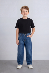 Boy's Tomato Store Boyfriend Denim Pants Mid Rise Flow Washed Vintage Finish