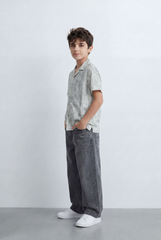 Boy’s Tomato Store Resort Shirt Regular Fit Soft Washed Texture Open Collar Design