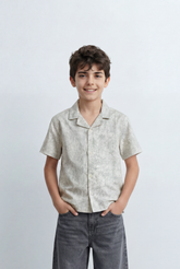 Boy’s Tomato Store Resort Shirt Regular Fit Soft Washed Texture Open Collar Design