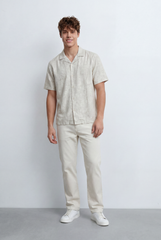 Men’s Tomato Store Resort Shirt Soft Washed Texture Open Collar Design Regular Fit
