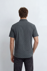 Men’s Tomato Store Short Slevess Brings Refined Textured Geometric Pattern Shirt