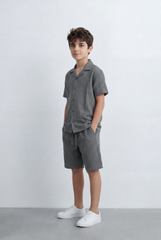Boy’s Tomato Store Matching Set Featuring Textured Resort Regular Fit Outfit