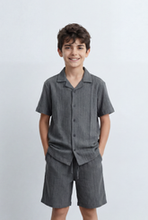 Boy’s Tomato Store Matching Set Featuring Textured Resort Regular Fit Outfit