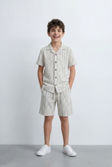 Boy’s Tomato Store Matching Set Featuring Textured Resort Regular Fit Outfit