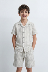 Boy’s Tomato Store Matching Set Featuring Textured Resort Regular Fit Outfit