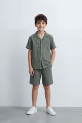 Boy’s Tomato Store Matching Set Featuring Textured Resort Regular Fit Outfit