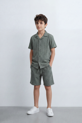 Boy’s Tomato Store Matching Set Featuring Textured Resort Regular Fit Outfit