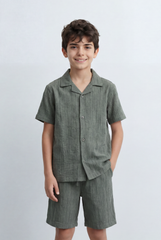 Boy’s Tomato Store Matching Set Featuring Textured Resort Regular Fit Outfit