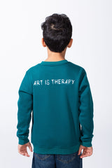 Boy’s Art Print Slim Fit Crew Neck Long Sleeves Sweatshirt