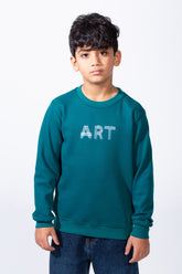 Boy’s Art Print Slim Fit Crew Neck Long Sleeves Sweatshirt