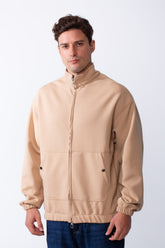 Men's Long Sleeves Full Zip Side Pockets High Collar Elasticated Waistband Slim Fit For Casual Look Sweatshirt