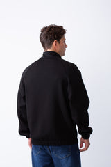 Men's Long Sleeves Full Zip Side Pockets High Collar Elasticated Waistband Slim Fit For Casual Look Sweatshirt