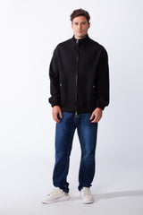 Men's Long Sleeves Full Zip Side Pockets High Collar Elasticated Waistband Slim Fit For Casual Look Sweatshirt