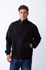 Men's Long Sleeves Full Zip Side Pockets High Collar Elasticated Waistband Slim Fit For Casual Look Sweatshirt