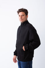 Men's Long Sleeves Full Zip Side Pockets High Collar Elasticated Waistband Slim Fit For Casual Look Sweatshirt
