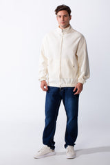 Men's Long Sleeves Full Zip Side Pockets High Collar Elasticated Waistband Slim Fit For Casual Look Sweatshirt