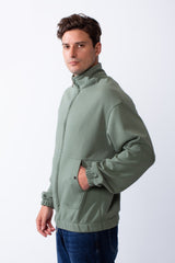 Men's Long Sleeves Full Zip Side Pockets High Collar Elasticated Waistband Slim Fit For Casual Look Sweatshirt