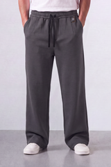 Men’s Tomato Store Wide Sweatpants Matte Brushed Texture Elastic Waist Contrast Drawcord Badge Patch