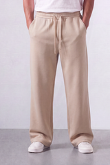 Men’s Tomato Store Soft Flow Sweatpants Smooth Brushed Texture Elastic Drawcord Waist Side Pockets Back Patch Pockets