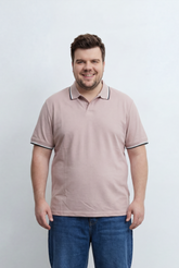 Men’s Tomato Store Big Size Polo Crafted Contrast Tipping Details Collar And Sleeves T-Shirt