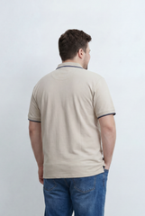 Men’s Tomato Store Big Size Zip Polo Featuring A Modern Half Zip Neckline, Contrast Tipping Details