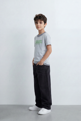 Boy's Back Graphic T-Shirt Inspirational Typography Print Modern Text Layout Artwork Detail