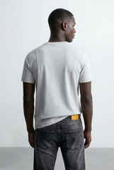 Men’s Tomato Store Vertical Contrast Panel Classic Crew Neckline Bold Design Details T-Shirt