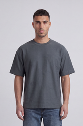 Men’s Tomato Store Graphite Scar T-Shirt A Plain Body Broken With Tonal Scratch Mark Texture Scattered Front Detail Wide Relaxed Fit
