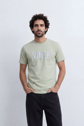 Men’s Tomato Store Numeric Graphic T-Shirt Raised Number Front Artwork Textured Patch Detail