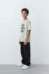 Boy's Tomato Store Oversized Graphic T-Shirt No Days Off Typography Print Bold Front Artwork