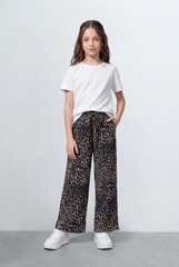 Girl's Tomato Store Leopard Print Pants All Over Animal Pattern Elastic Waist Wide leg Pants