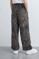 Girl's Tomato Store Leopard Print Pants All Over Animal Pattern Elastic Waist Wide leg Pants