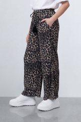 Girl's Tomato Store Leopard Print Pants All Over Animal Pattern Elastic Waist Wide leg Pants