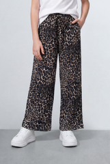 Girl's Tomato Store Leopard Print Pants All Over Animal Pattern Elastic Waist Wide leg Pants