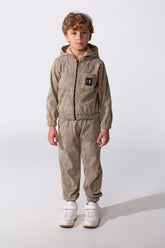 Boy's Tomato Store Two Piece Set Zip-Up Hooded Chest Pockets Elasticated Cuffs And Waistband Textured Fabric Outfit
