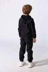 Boy's Tomato Store Two Piece Set Zip-Up Hooded Chest Pockets Elasticated Cuffs And Waistband Textured Fabric Outfit