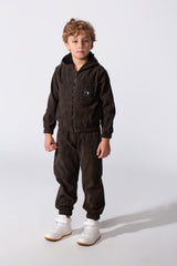 Boy's Tomato Store Two Piece Set Zip-Up Hooded Chest Pockets Elasticated Cuffs And Waistband Textured Fabric Outfit