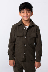 طقم عملي مكون من قطعتين للأولاد بقصة Slim Fit وجيوب